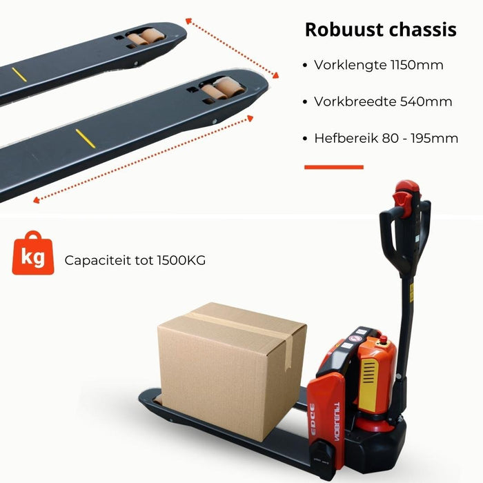 Noblelift PTE15N - EDGE Elektrische Pompwagen LI - LION - 1500KG Pro - Heftruckshop
