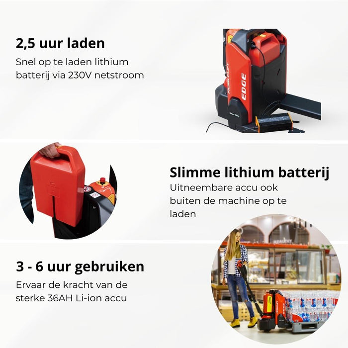 Noblelift PTE15N - EDGE Elektrische Pompwagen LI - LION - 1500KG Pro - Heftruckshop